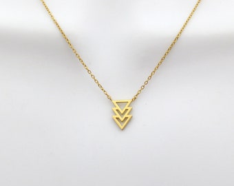 Collar de triángulo invertido, collar de triángulo, collar geométrico, collar geométrico, collar de flecha, idea de regalo, regalo para mejor amiga
