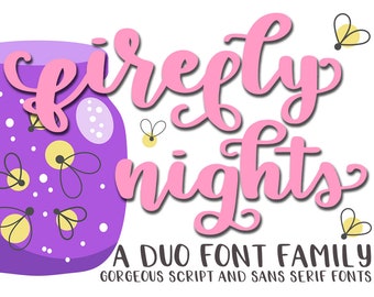 Firefly Nights Font - Hand lettered Font - Fun many possibilities Font - Crafting Font