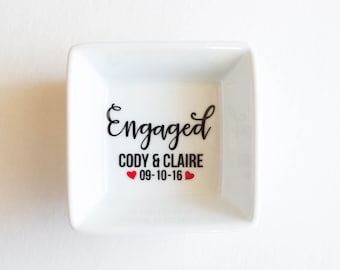 Personalized Ring Dish | Engagement Ring Dish | Bridal shower gift | Ring holder | Engaged | Custom Engagement Ring Holder | Jewelry dish