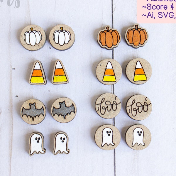 Stud Earrings Laser File - Halloween Stud Earrings - 8 sets included