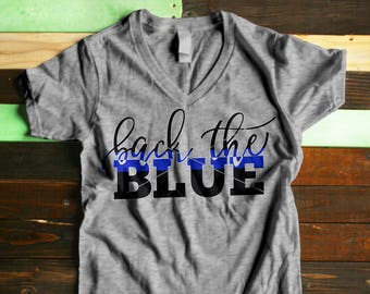 Digital File | Back The Blue SVG | Thin blue line | Police svg | Cop svg | Law Enforcement | Cut File | SVG DXF | svg files for Cricut