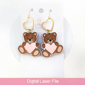 Teddy Bear Earring SVG - Laser Earring SVG file