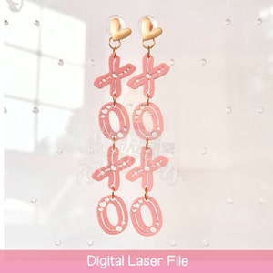 XOXO Ohrring SVG-Datei für Laser - Glowforge Datei - Laser-Ohrring-Datei
