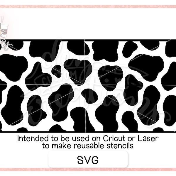 Cow Print Stencil Template - SVG for Cricut or Laser