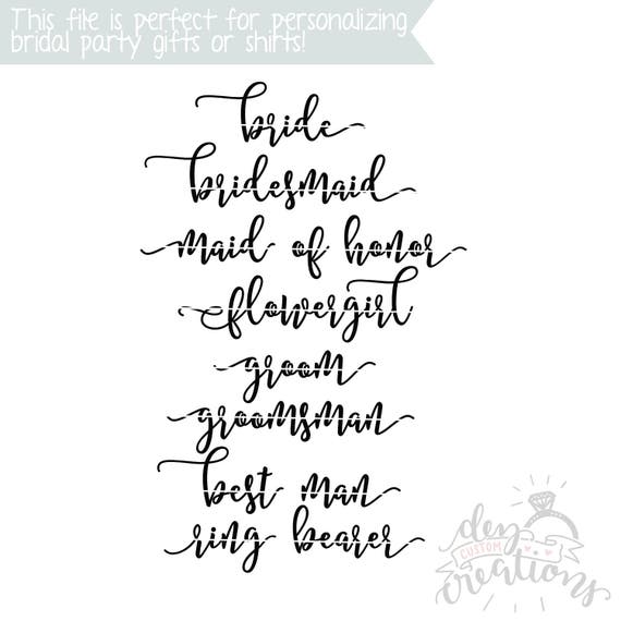 Download Bride Svg Bride Bridesmaid Maid Of Honor Groom Groomsman Etsy