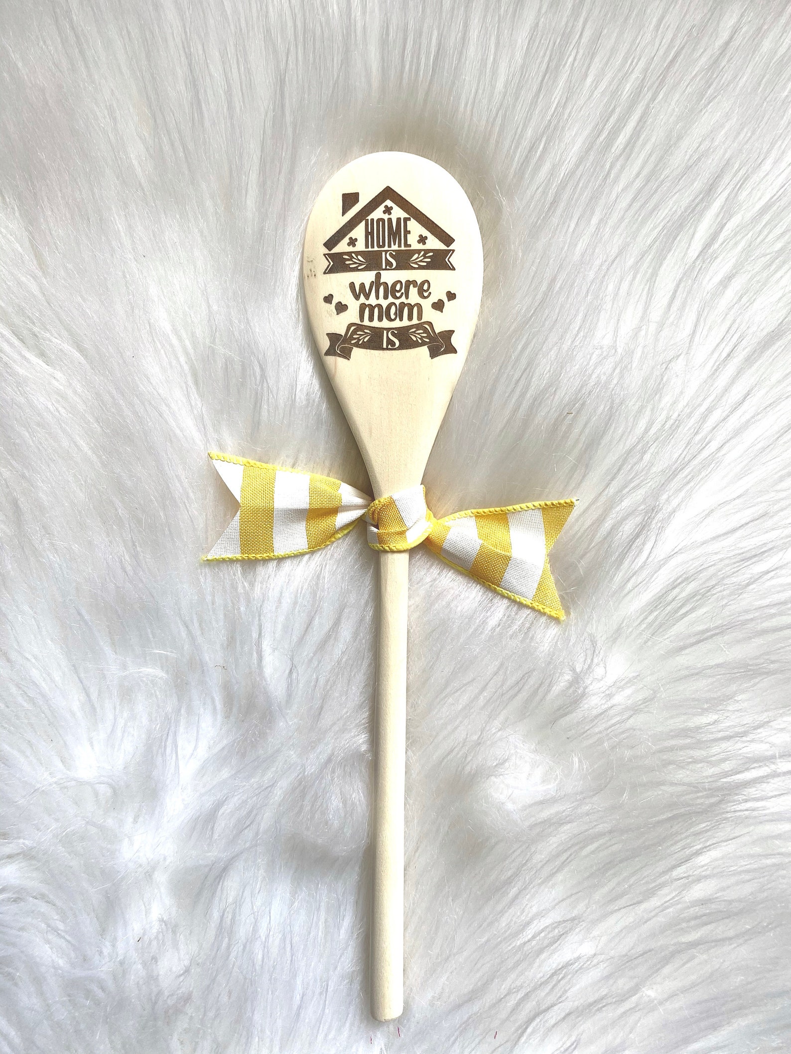 Mother's Day Gift Engraved Wooden Spoon Home is Where Etsy
