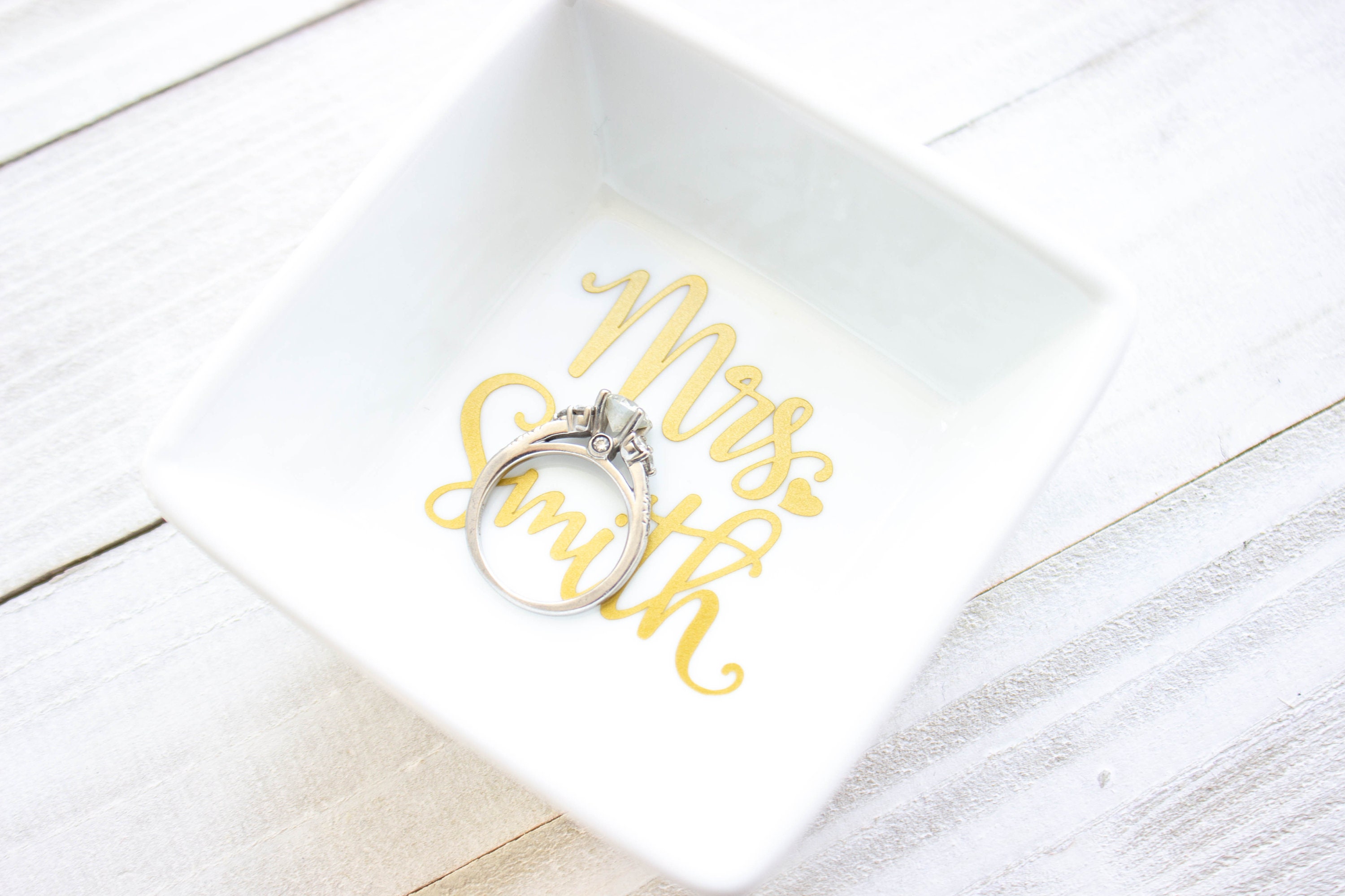 Gold Ring Dish Personalized Engagement Ring Dish for Bride to Etsy