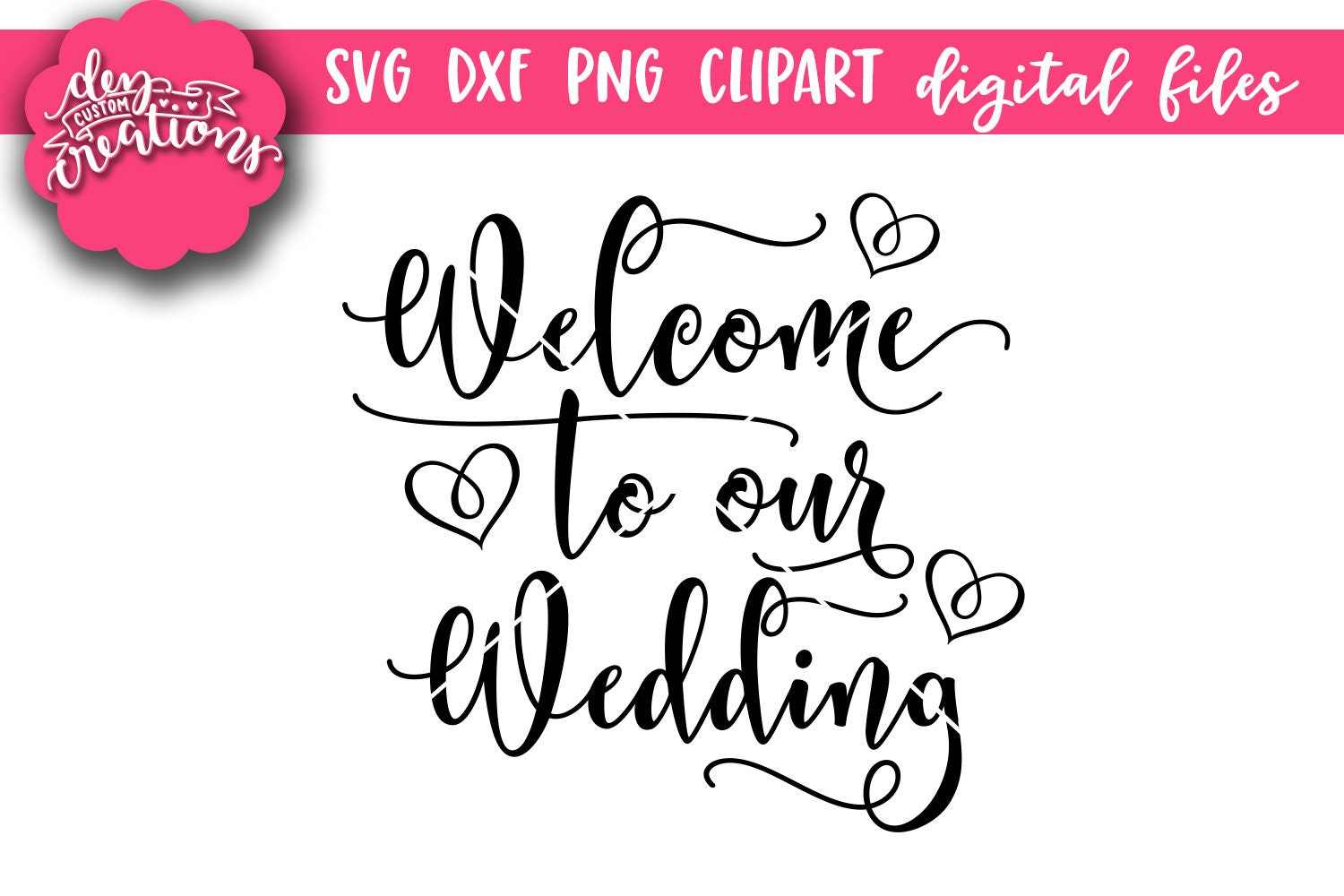 Download Welcome to our Wedding SVG Cut File Welcome stencil svg | Etsy
