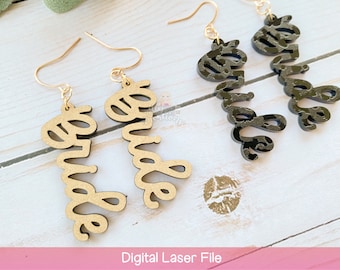 Laser Cut Earring Files - Bride & Mrs - 3 Earring SVG Designs