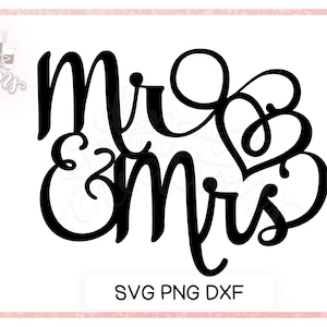 Mr & Mrs SVG - Hochzeitstorte Topper