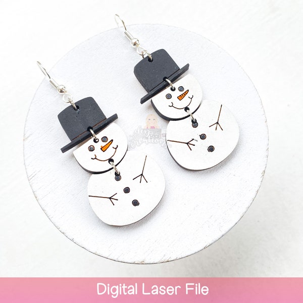 Snowman SVG Earring File - Laser Earring SVG