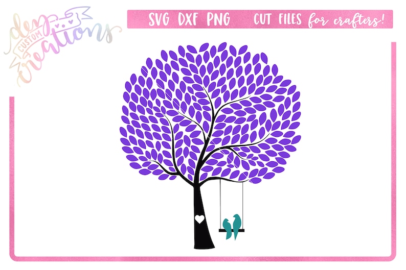 Download Tree SVG Lovebirds svg Cut File Wedding Guest Book SVG | Etsy