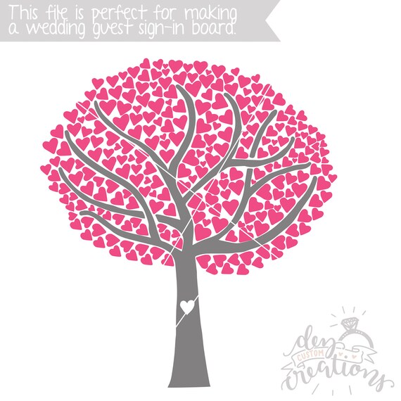 Download Tree Svg Tree With Heart Leaves Cut File Wedding Guest Etsy