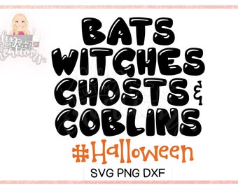 Halloween SVG file - Bats Witches Ghosts Goblins - SVG files for Cricut
