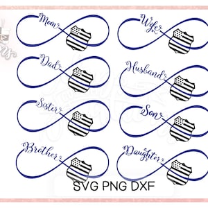Police Wife Infinity SVG with Shield - svg files for Cricut and other cutting machines