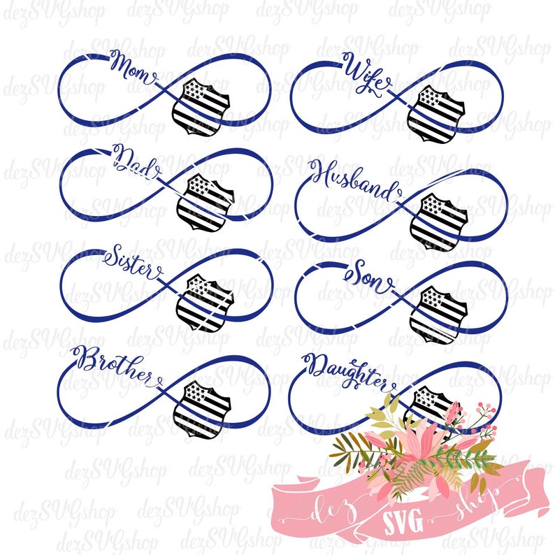Download Police Wife Infinity SVG with Shield Thin blue line Cop | Etsy
