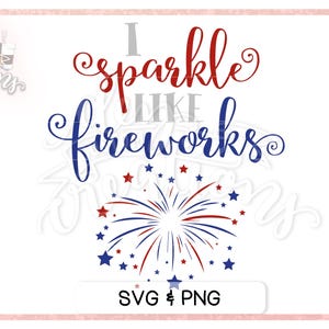 File di taglio per il 4 luglio, fuochi d'artificio in formato SVG per Cricut. Brillo come i fuochi d'artificio, design per maglietta per bambini.