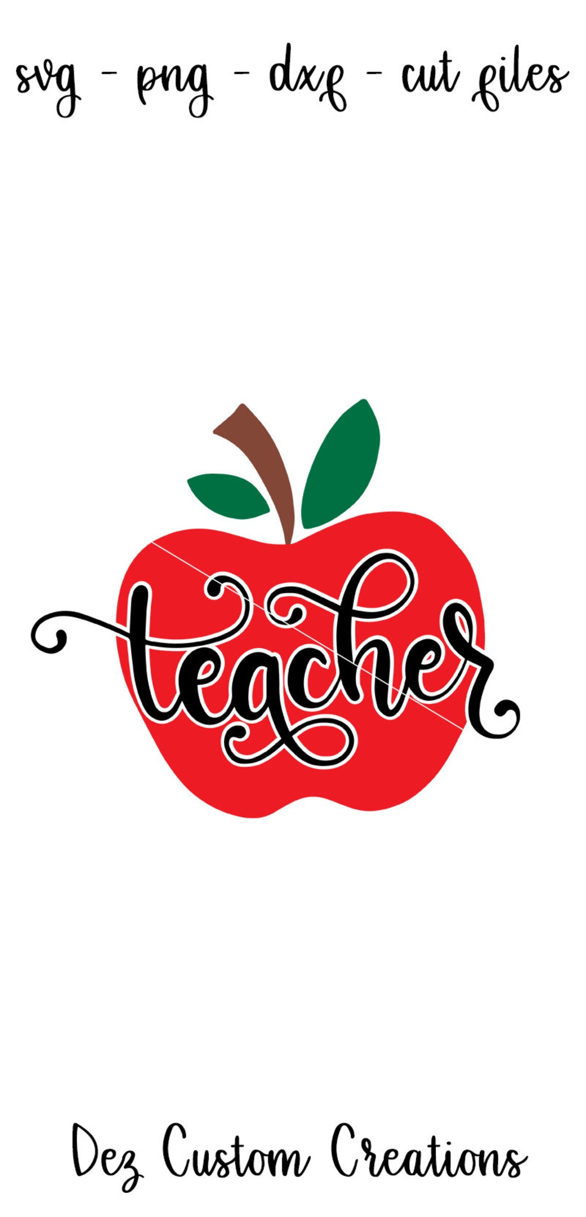 Teacher Apple SVG DXF PNG Clipart Digital Cut Files - Etsy UK