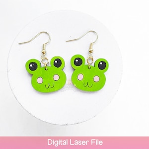 Laser Earring SVG -Frog Earrings