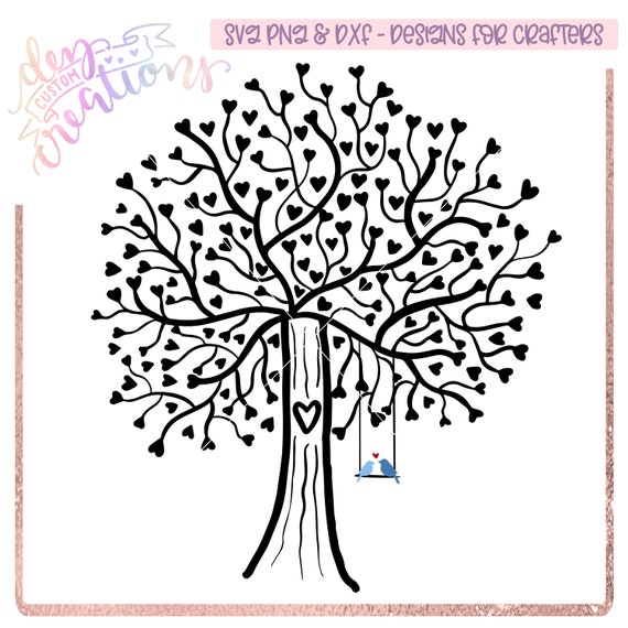 Download Tree Svg Lovebirds Heart Tree Svg File Png Dxf Tree Etsy