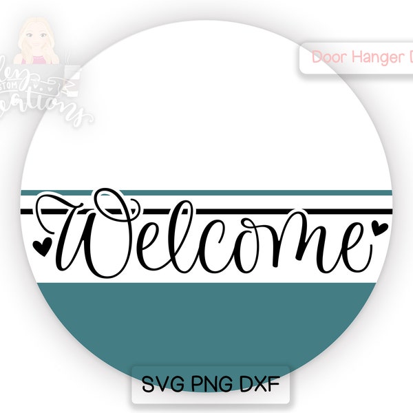 Door Hanger SVG - Teal Welcome Door Decor SVG Design