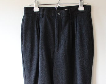 90s Eddie Bauer Wool Blend Trousers Size 12 Fit 6-8 Long