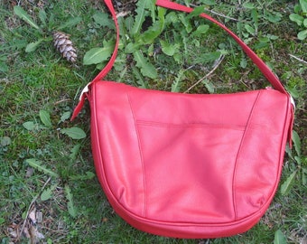 Red Leather Hobo Bag