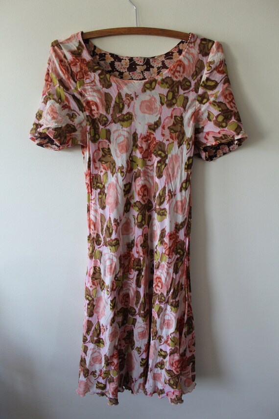 1990s Sarah Arizona Crepe Chiffon Reversible Flora