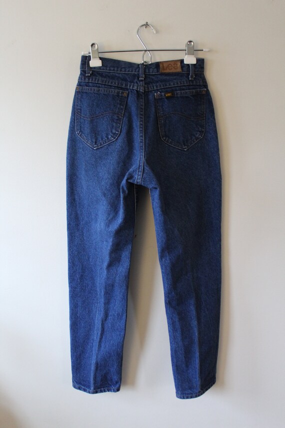 80s 90s Lee Straight Leg Jeans Tapered Dark Mediu… - image 3