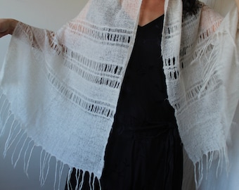 Lucy G. Serkin Handweaving Wool Shawl Scarf Wrap Brattleboro Vermont