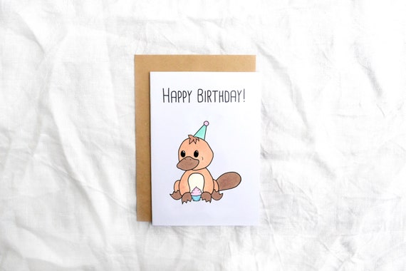 Platypus Birthday Card Platypus Birthday Card