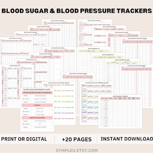 Bloedsuiker en bloeddruktracker, bloedsuikerlogboek, bloeddruklogboek, diabetestracker, bloeddrukgrafiek, bloedsuikerdagboek, BP