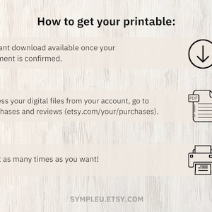 Instructions on how to download Etsy digital product PDF