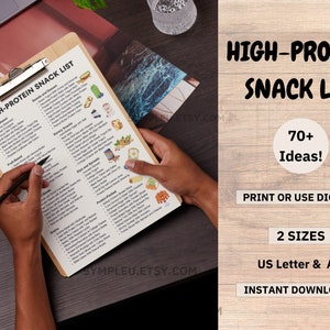 Photo of High Protein Snack List, Snack Ideas for High Protein Meal Plan Guide, High Protein Food List, High Protein Recipes, Protein Food Chart, PDF