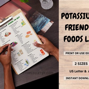 Low Potassium Diet Food List, Kidney Disease, Renal Diet, Potassium Meal Plan Guide, Potassium Foods Chart, High Potassium, Grocery List