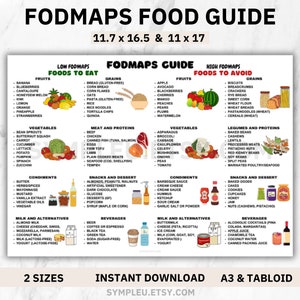 FODPLAN Lebensmittelliste für Fod Map Poster, Fod Map Chart Guide, Fod Map Diet Meal Plan, Low Fod Map, High Fod Map Liste, IBS Diet, Food Chart, Printable