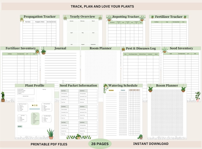 Houseplant Planner Printable, House Plant Journal, Printable Plant Care ...