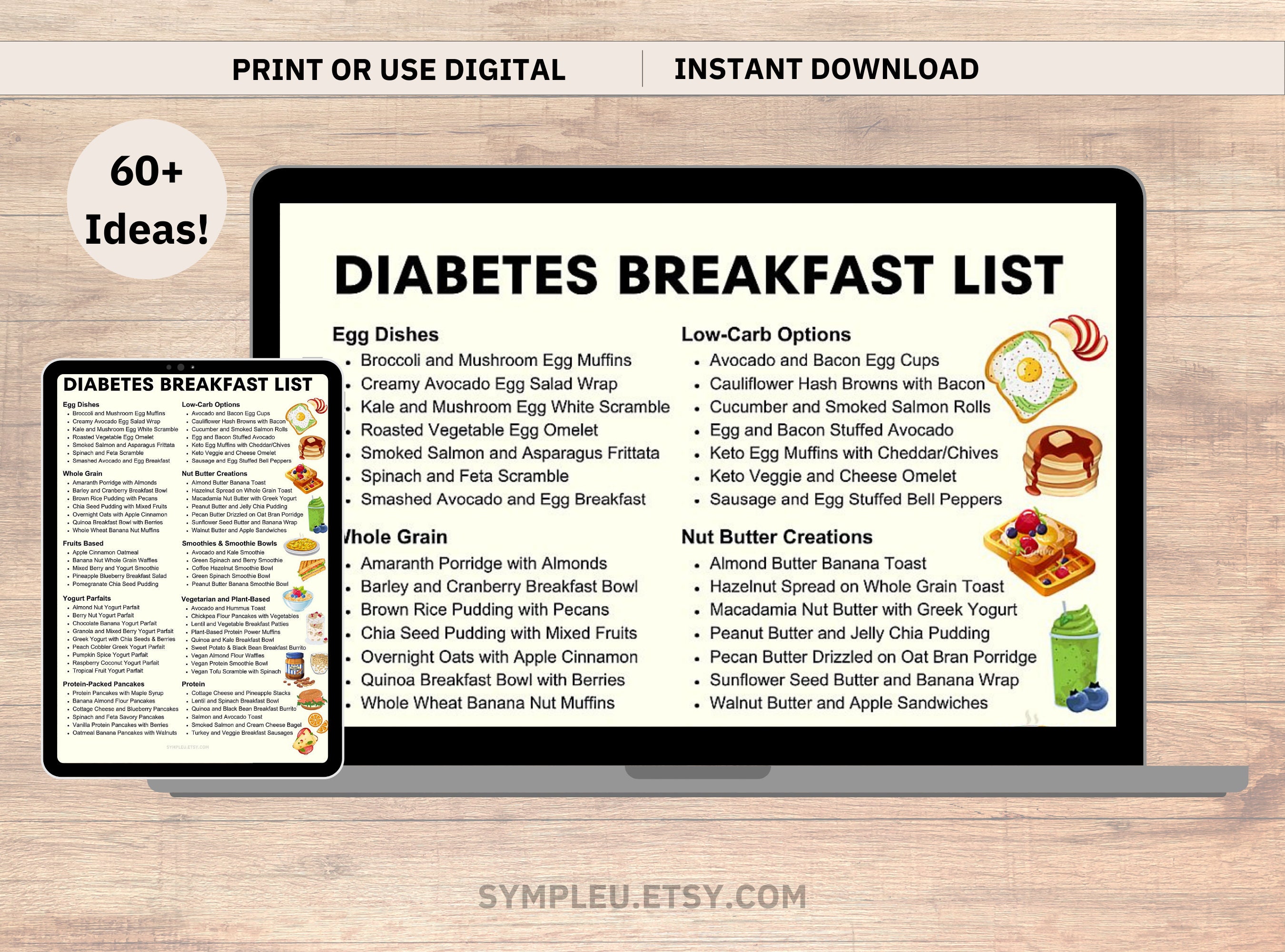 Diabetic Breakfast List, Diabetes Breakfast Ideas, Diabetes Food List