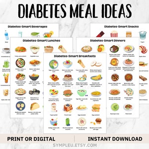 Diabetes Meal Ideas, Diabetic Food Chart, Diabetic Diet Sheet, Diabetic Meal Plan, Grocery List, Diabetic Food List, Meal Planner, Printable