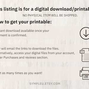 Instructions on digital downloads.