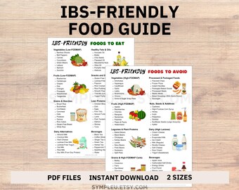 IBS Diet Food List for Low FODMAP Diet, IBS-Friendly Food Guide, Low Fodmap Chart, Grocery List, Ibs Fodmap Diet Meal Plan, Foods to Eat