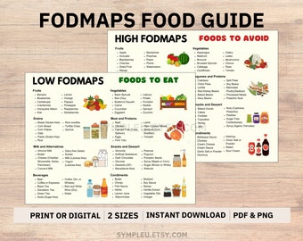 FODMAP Food List, Fodmap Diet Guide, Low Fodmap, High Fodmap List, IBS Diet Sheet, Irritable Bowel Syndrome, Fodmap Chart, Food Sensitivity