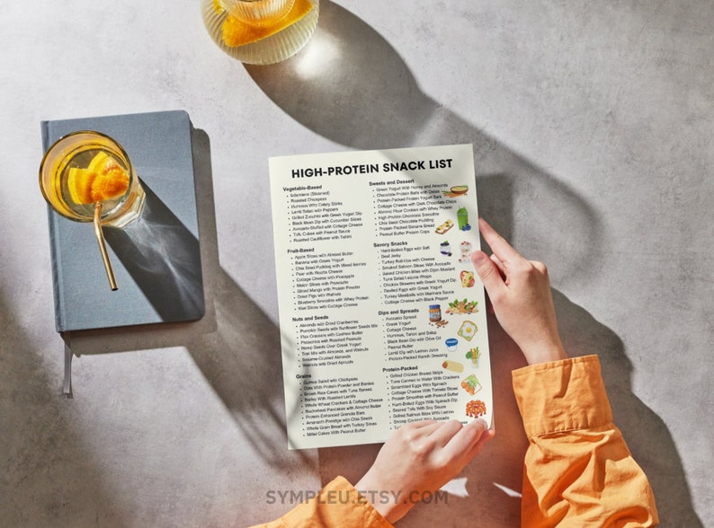 Photo of High Protein Snack List, Snack Ideas for High Protein Meal Plan Guide, High Protein Food List, High Protein Recipes, Protein Food Chart, PDF