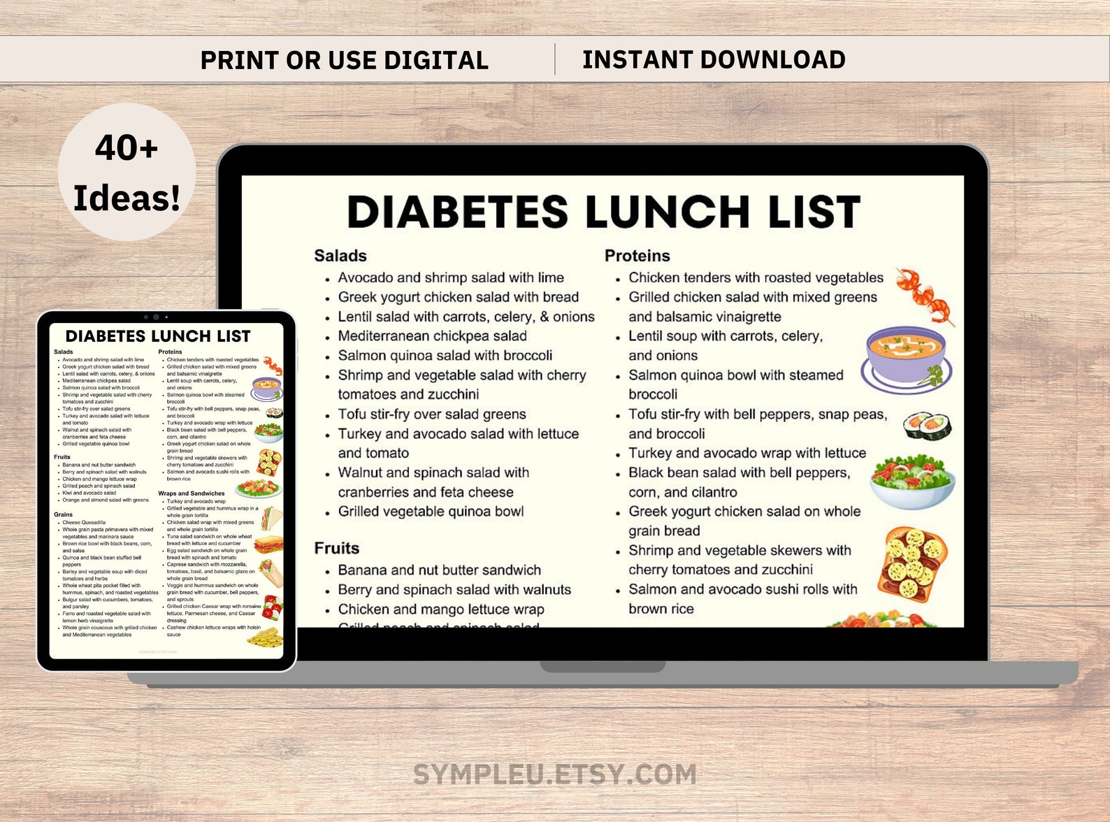 Diabetic Lunch List, Diabetes Lunch Ideas, Diabetes Food List, Diabetic