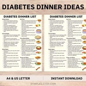 Diabetic Dinner List, Diabetes Dinner Ideas, Diabetes Food List, Diabetic Food Chart, Diabetic Diet Meal Ideas, Diabetic Food List Meal Plan