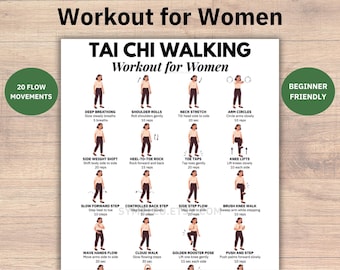 Tai Chi Walking Workout for Women, Tai Chi Exercises for Beginners, Tai Chi Workout for Low Impact Mobility Fitness Balance Walking Exercise