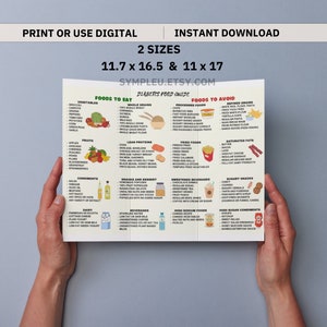 Diabetes Food List, Diabetic Food Chart, Diabetic Diet Sheet, Diabetic Meal Plan, Grocery List, Diabetic Food List, Nutrition List, Poster image 4