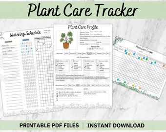 Plant Care Tracker Journal, Printable Plant Planner, Watering Schedule, Garden Tracker, Plant Records, Houseplant Journal, Indoor Plant log