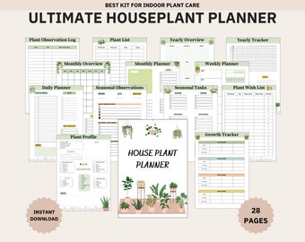 Houseplant Planner Printable, House Plant Journal, Printable Plant Care Tracker, Plant Journal, Indoor Plant Care