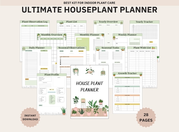 Houseplant Planner Printable, House Plant Journal, Printable Plant Care Tracker, Plant Journal, Indoor Plant Care